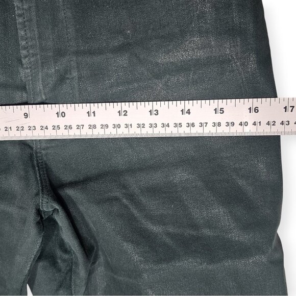 FRAME Le High Straight Coated Jeans Pine Green Denim Size 29 - Picture 4 of 10